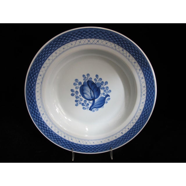Royal Blue Royal Copenhagen 950 Aluminia Faience Tranquebar Blue 10" Soup Bowl 4pc Set For Sale - Image 8 of 9
