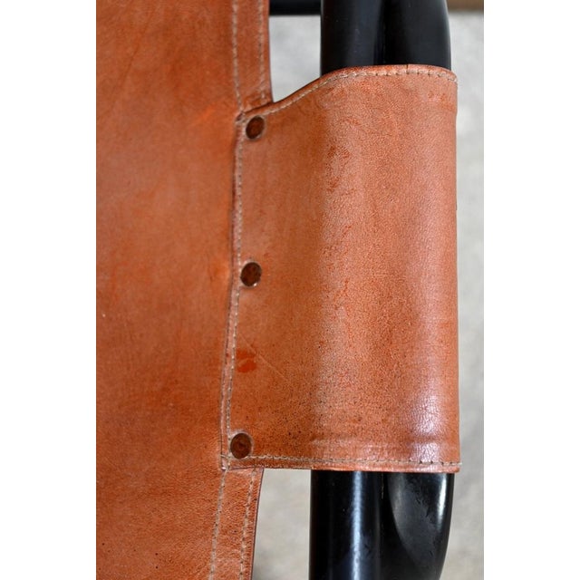 Set of Metal and Leather Chairs, 1960 For Sale - Image 12 of 18