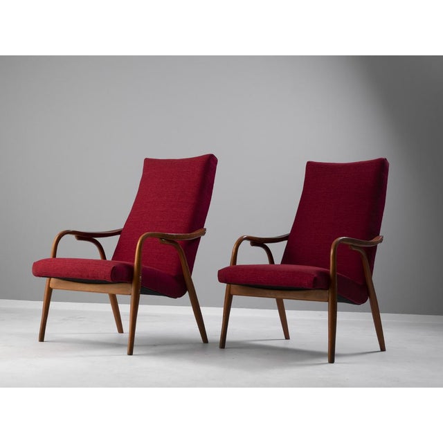 This pair of armchairs was produced by TON in the 1970s. The design reflects the clean, functional approach typical of the...