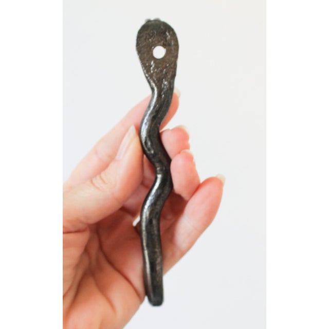 Metal Vintage Black Cast Iron Cobra Snake Wall Hook For Sale - Image 7 of 7