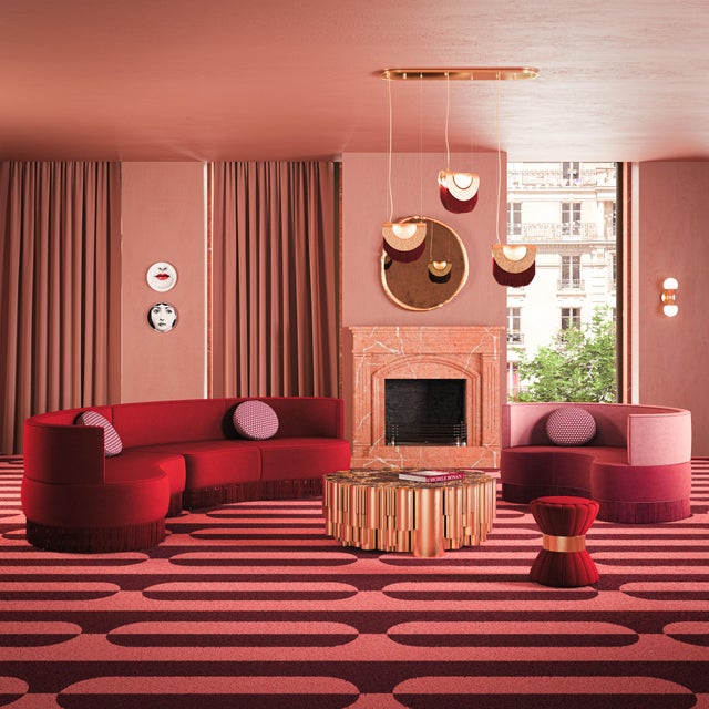 Pink Margret Sofa (Fringes) by Ottiu For Sale - Image 8 of 12