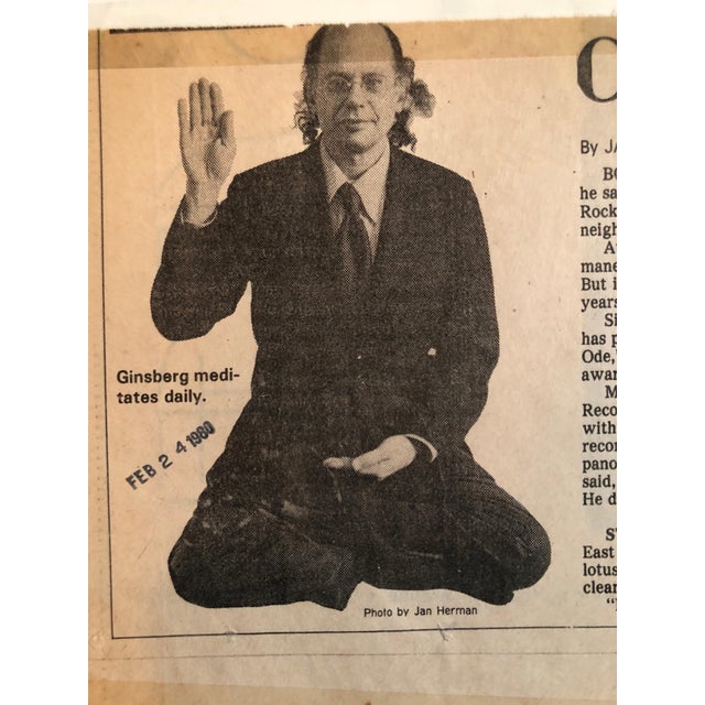 Jan Herman, Original Vintage Silver Gelatin Photograph of Poet Allen Ginsberg in Yoga Pose, 1980 For Sale - Image 4 of 6