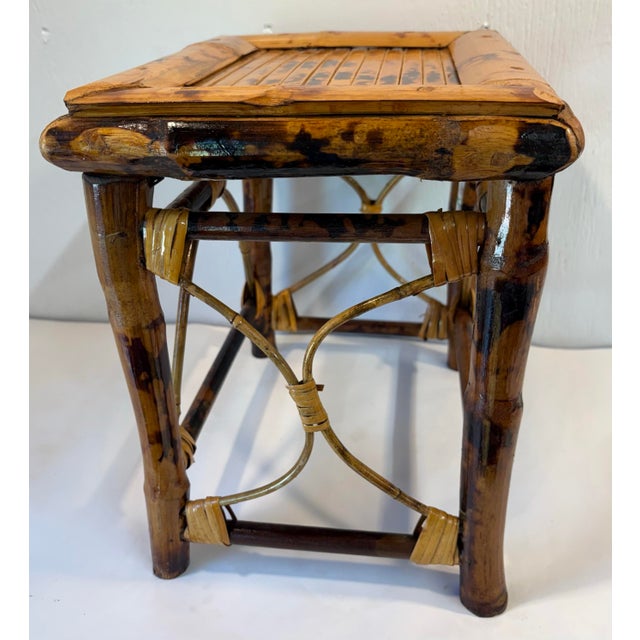 Vintage Burnt Bamboo Plant Stand For Sale - Image 9 of 9