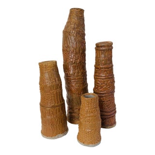 Geo Kress Brutalist Abstract Ceramic Towers- Set of 4 For Sale