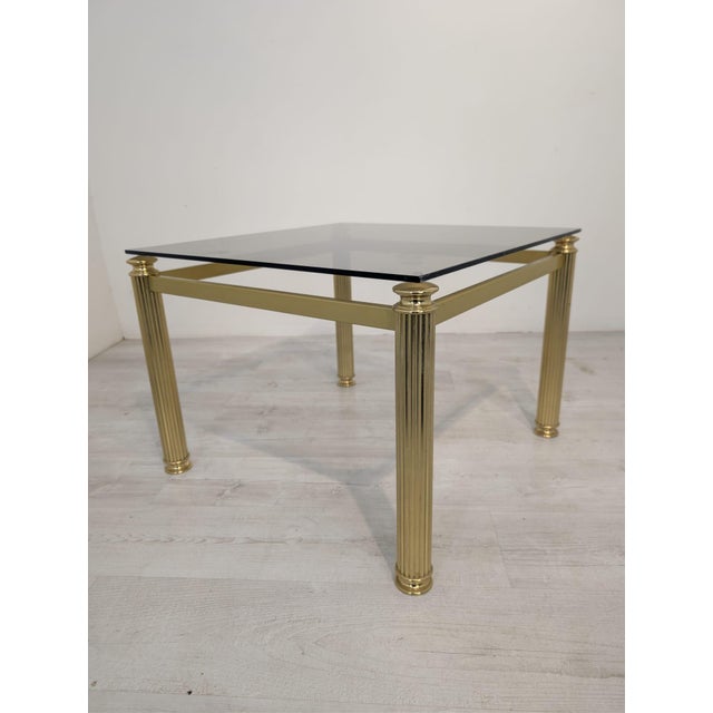 Hollywood Regency Coffee Table in Gold and Glass, 1972 For Sale - Image 9 of 12