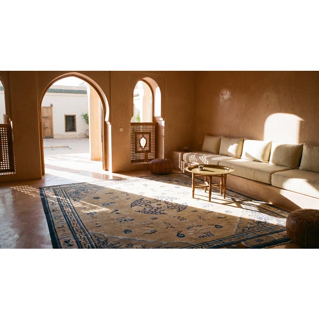 Brown 19th Century W. Chinese Ningxia Carpet ( 10' x 11'4" - 305 x 345 ) For Sale - Image 8 of 10