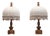 Bedside Lamps in Pine and Linen by Yngve Ekström for Lystella, 1960s, Set of 2 For Sale