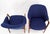 New Blue Wool Upholstery Teak Frames Danish Mid-Century Modern Lounge Chairs For Sale - Image 6 of 15