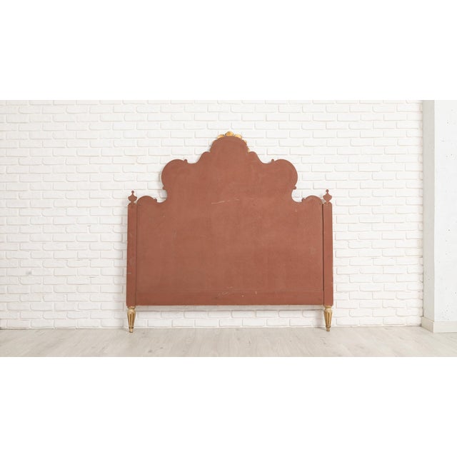 1960s Vintage Hand-Painted Floral Headboard with Matching Nightstands, 1960s, Set of 3 For Sale - Image 5 of 6