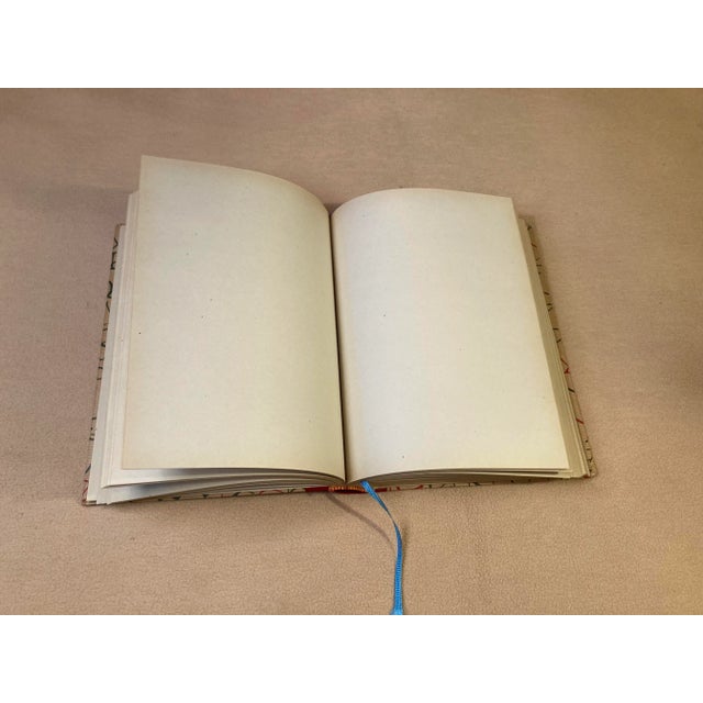 Tan Hand Made Journal, Paper and Textile Hard Bound in Tan Red, Green and Yellow For Sale - Image 8 of 12