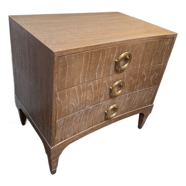 Brownstone Atherton Nightstand, Distressed Teak Wood For Sale