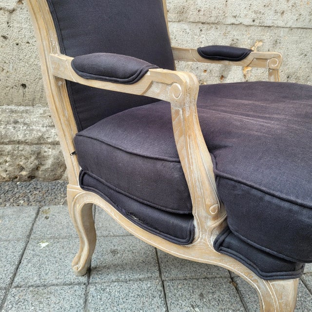 19th Century Louis XV Provençal Queens Chair in Oak and Upholstery, France For Sale - Image 15 of 18