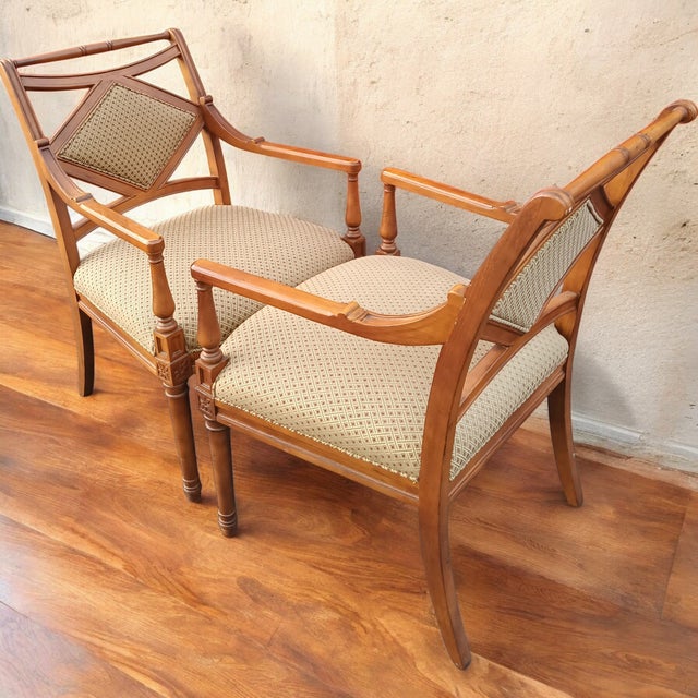 Wood Pair of Georgian-Style Armchairs, Reminiscent of Late 18th Century England by Fairfield For Sale - Image 7 of 8