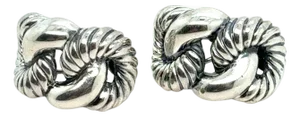 1990s Pair of David Yurman Clip on Earrings Sterling Silver Estate