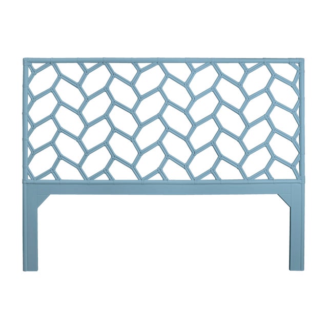 Not Yet Made - Made To Order Silas Standard Bed King - Pool Blue For Sale - Image 5 of 12