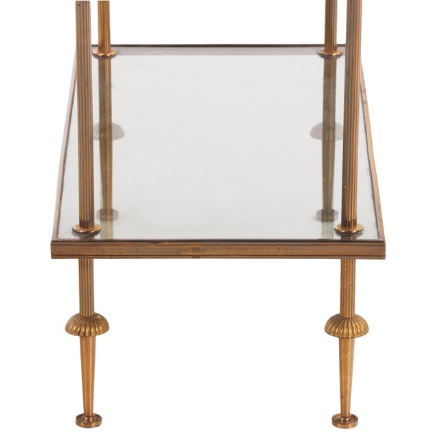 Maison Jansen French Brass and Smoked Glass End Table in the Manner of Maison Jansen, C. 1950 For Sale - Image 4 of 7