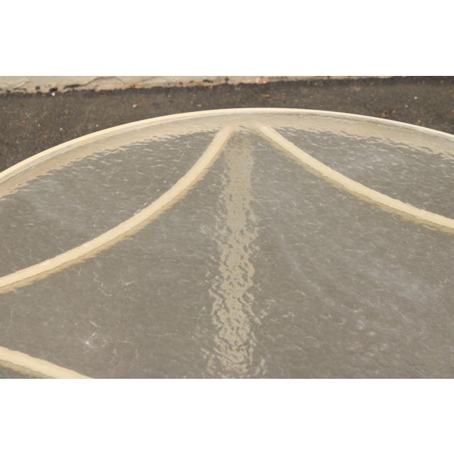 Mid Century Modern Round Aluminum Glass Top Patio Dining Table For Sale - Image 9 of 12