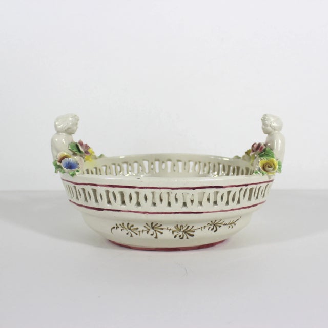 1930s 1930’s Italian Renaissance Revival Nove Rose Hand Painted Serving Bowl With Cherubs Made in Italy Nova Rose For Sale - Image 5 of 8