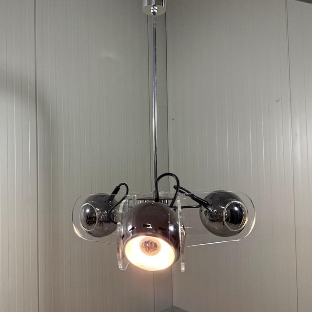 Hanging Lamp in the style of Gino Sarfatti, 1970s For Sale - Image 9 of 18