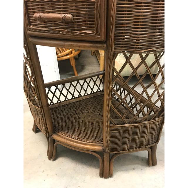Corner Vintage Wicker Rattan Etagere Plant Stand Chairish