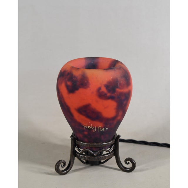 1920s French Art Deco Incense Burner Night Lamp by Robj Daum - 1925 France For Sale - Image 5 of 11