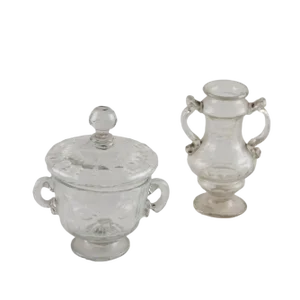 Cup and Small Vase in Murano Glass, Italy, 18th Century, Set of 2