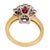 Vintage Ruby Diamond 18k Gold Cluster Ring, Size 6.5 For Sale In Los Angeles - Image 6 of 7