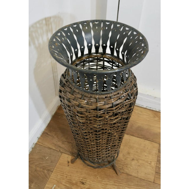 Woven Willow Stick Umbrella Stand, 1950s For Sale - Image 6 of 6