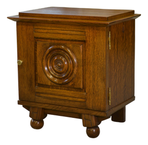Small Brutalist Oak Bedside or Side Table, 1960s
