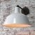 Vintage Industrial White Enamel Cast Iron Factory Wall Light For Sale - Image 9 of 11