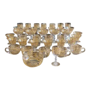 Antique St. Louis Lafayette Crystal Glassware Set- 39 Pieces