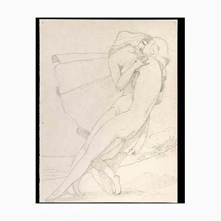 Young Lovers is an original artwork realized by Georges Henri Tribout in about 1940. Pencil Drawing. Good Conditions....