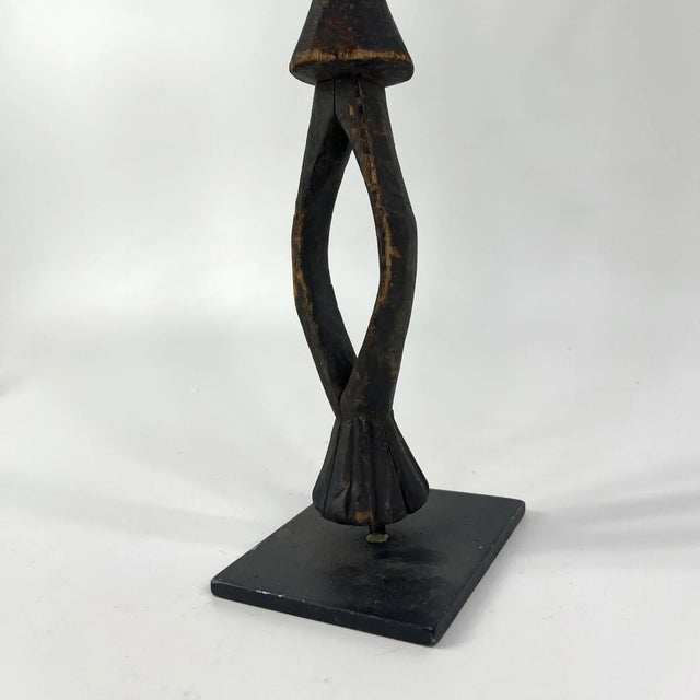 Metal Early 20th Century Ceremonial Prestige Knife with Hide-Wrapped Hilt on Custom Base Kongo For Sale - Image 7 of 7