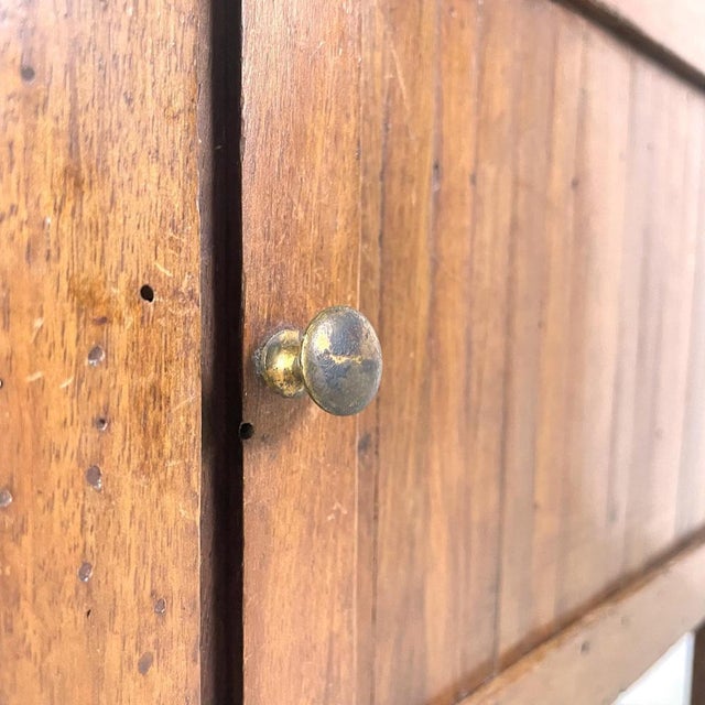 Italian Wooden Bedside Table with Brass Handle, 1890s For Sale - Image 13 of 16