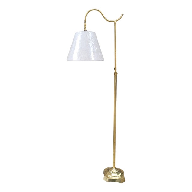 Floor Lamp in Gold-Plated Metal, Spain, 1970s For Sale
