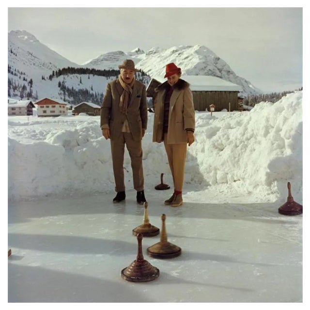 Slim Aarons, Curling, Estate Stamped Photographic Print, 1961 / 2020s For Sale