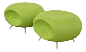 Modern Pebble Scalloped Stools or Ottomans by Allermuir, Pair