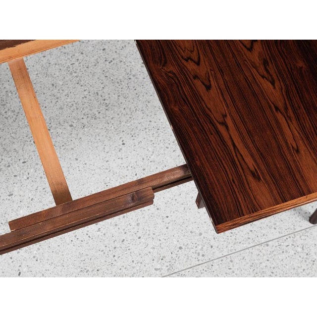 Brown Midcentury Extendable Dining Table in Rosewood attributed to Alf Aarseth for Gustav Bahus 1960s For Sale - Image 8 of 12