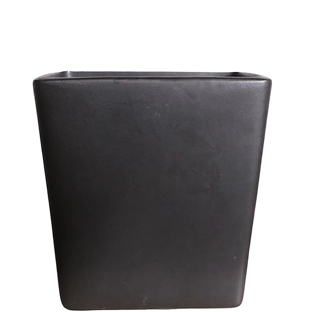 Mid Century Usa Pottery Black Pillow Vase For Sale - Image 11 of 12