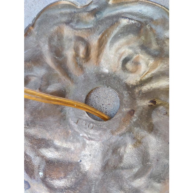 Green Mid Century Tulip Slag Glass Swag Lamp For Sale - Image 8 of 12