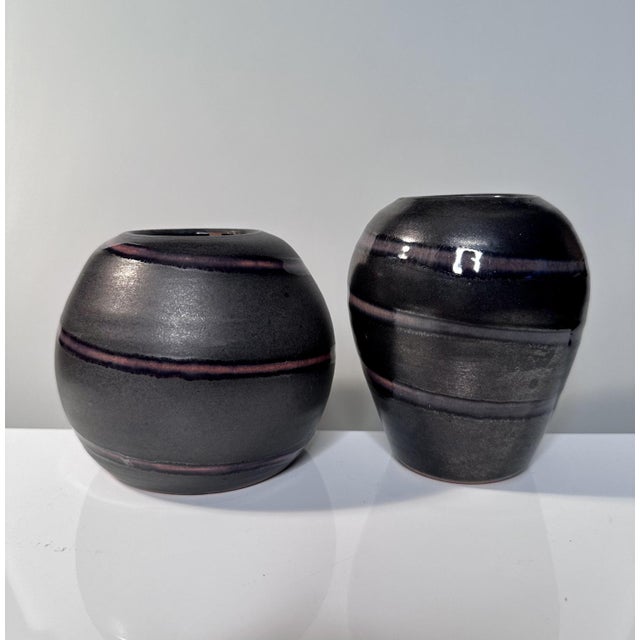 Glazed Studio Ceramic Art Vases by Siegfried Gramann for Töpferhof Römhild, Germany, 1950s, Set of 2 For Sale - Image 12 of 12