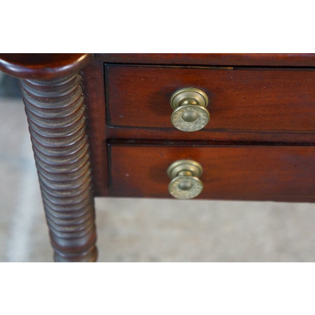 Antique Early 19th C. American Federal Mahogany Carved Work Table Nightstand For Sale - Image 11 of 17