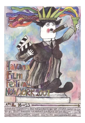 2001 Eduardo Munoz Bachs 'Havana Film Festival' Outsider Art Multicolor,Blue,Green,Red Usa Offset Lithograph