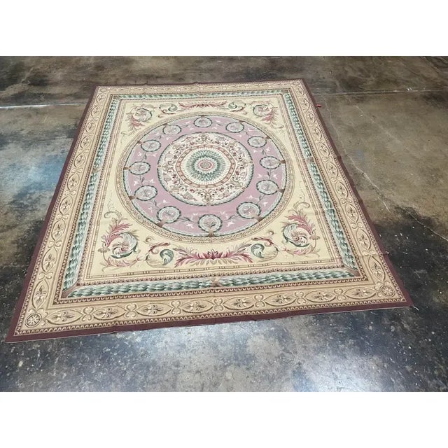 Handwoven French Style Needlepoint Rug 7'9" X 9'4" For Sale In Dallas - Image 6 of 10