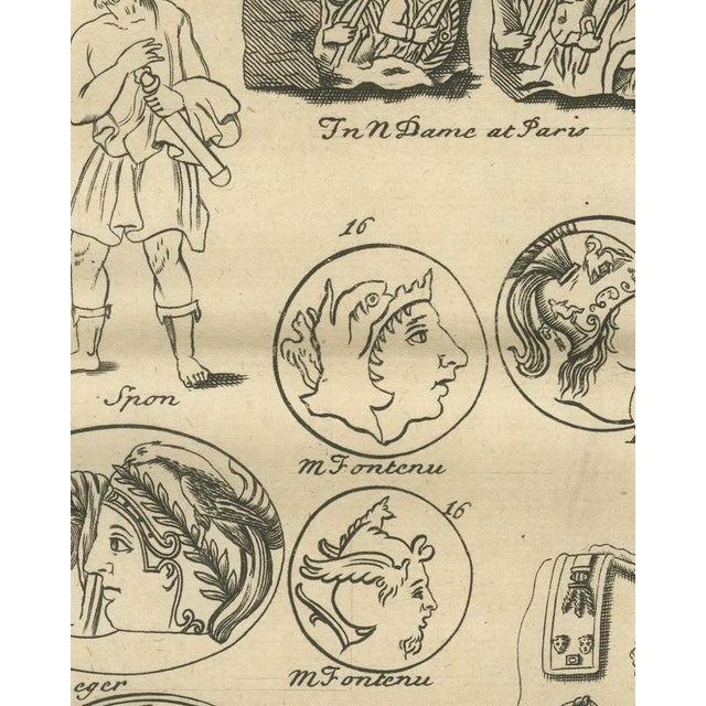 18th Century Montfaucon, Barbarian Warriors of the Antonine Column, Helmets and Gems, 1722, Engraving For Sale - Image 5 of 8
