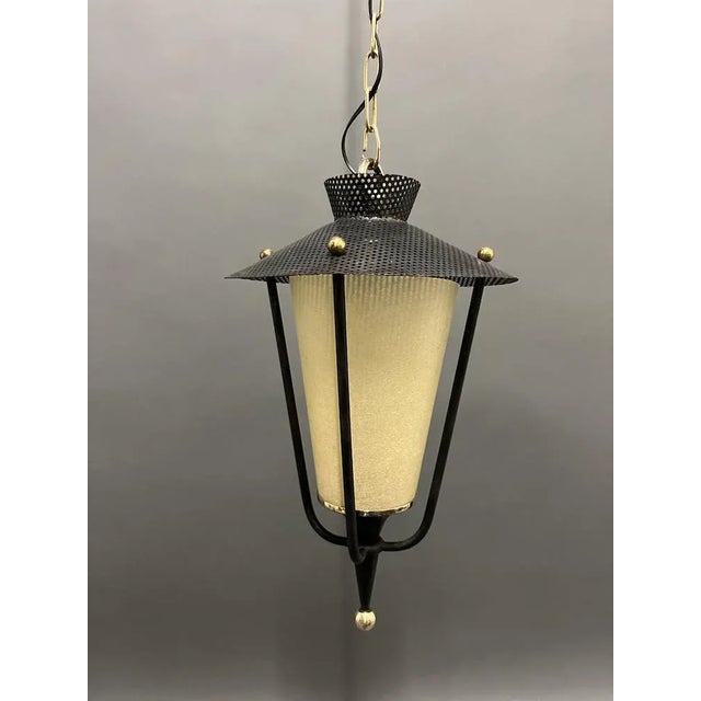 Black Ceiling Lamp from Maison Lunel, France, 1950s For Sale - Image 8 of 8