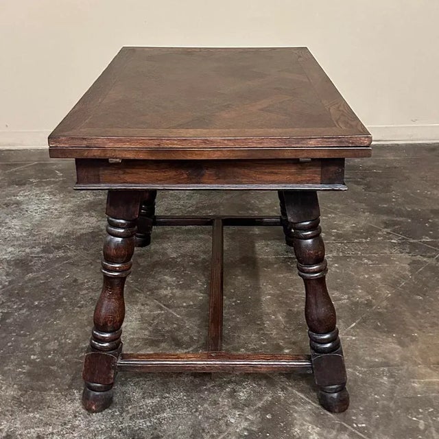 Mid 20th Century Antique Rustic Petite Draw Leaf Dining Table ~ Breakfast Table For Sale - Image 5 of 12