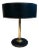 1970 Black Leather and Brass Desk Lamp in the Style of Jacques Adnet For Sale