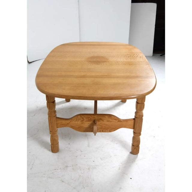 1970s 1970s Vintage Danish Oval Oak Dining Table in the Manner of Henning Kjærnulf With Two Leaves For Sale - Image 5 of 9