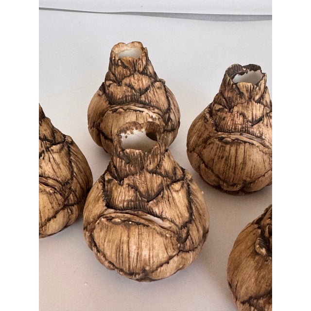 Brown Vintage Set of 10 Spring Bulb Motif Place Card Holders For Sale - Image 8 of 8